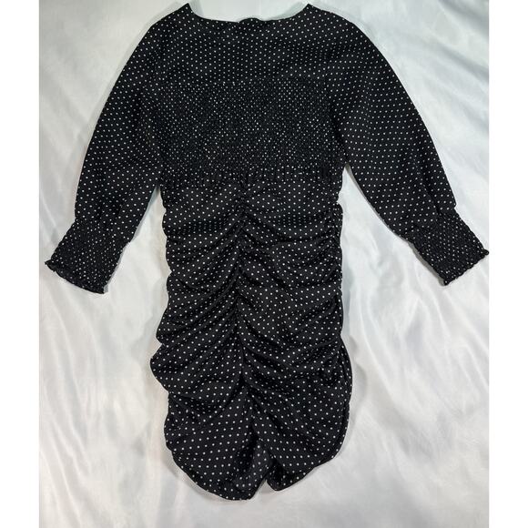 Zara Black Micro Dot Mini Dress Size Small - Picture 1 of 8